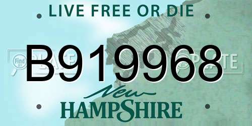 B919968 New Hampshire License Plate