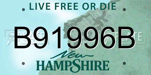 B91996B New Hampshire License Plate