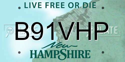 B91VHP New Hampshire License Plate