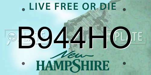 B944HO New Hampshire License Plate