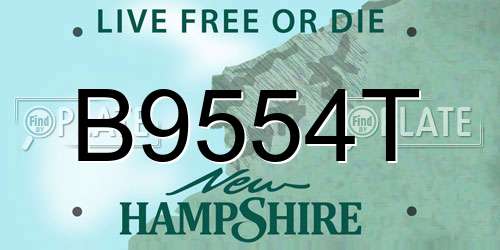 B9554T New Hampshire License Plate
