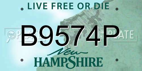 B9574P New Hampshire License Plate