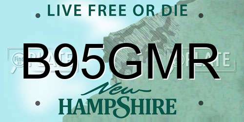 B95GMR New Hampshire License Plate