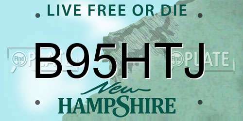 B95HTJ New Hampshire License Plate
