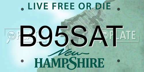 B95SAT New Hampshire License Plate
