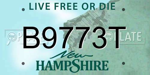 B9773T New Hampshire License Plate