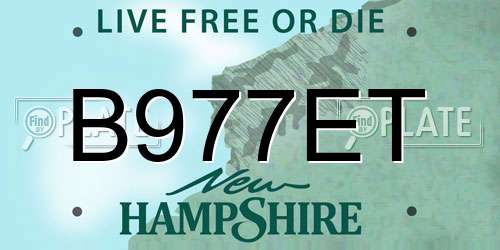 B977ET New Hampshire License Plate