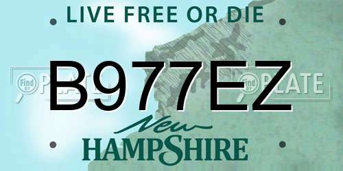 B977EZ New Hampshire License Plate