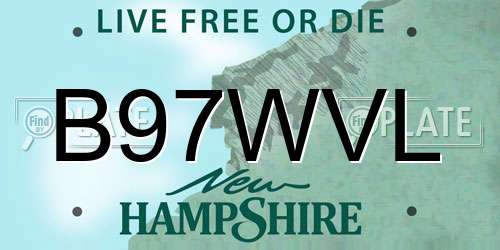B97WVL New Hampshire License Plate