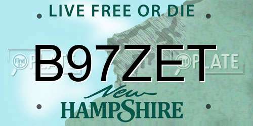 B97ZET New Hampshire License Plate