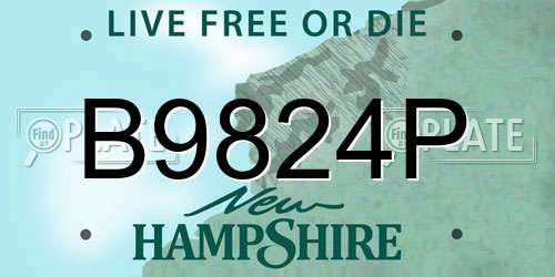 B9824P New Hampshire License Plate