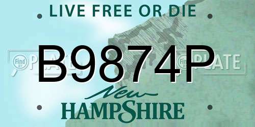 B9874P New Hampshire License Plate
