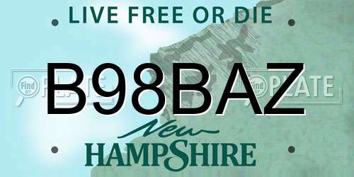 B98BAZ New Hampshire License Plate