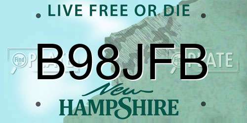 B98JFB New Hampshire License Plate