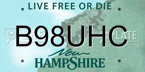 B98UHC New Hampshire License Plate