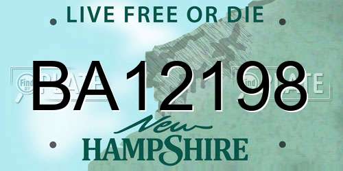 BA12198 New Hampshire License Plate