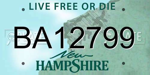 BA12799 New Hampshire License Plate