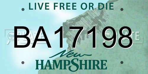 BA17198 New Hampshire License Plate