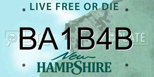 BA1B4B New Hampshire License Plate