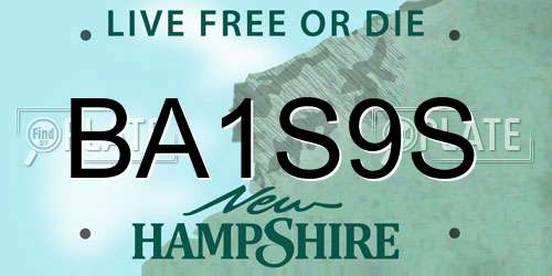 BA1S9S New Hampshire License Plate