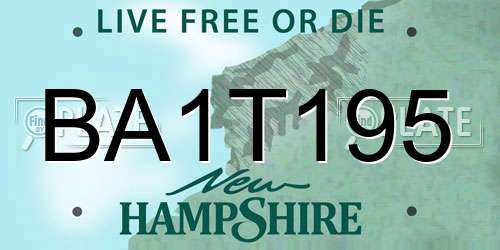 BA1T195 New Hampshire License Plate