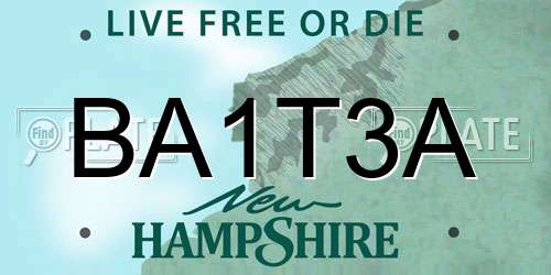 BA1T3A New Hampshire License Plate