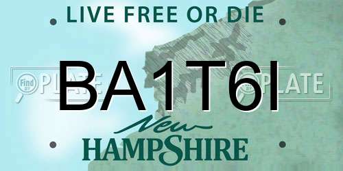 BA1T6I New Hampshire License Plate