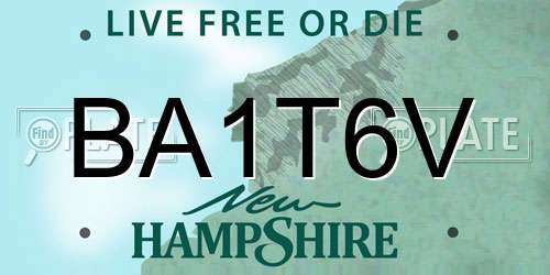 BA1T6V New Hampshire License Plate