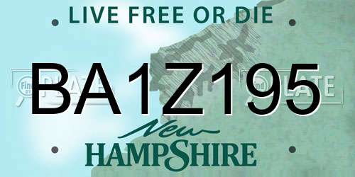 BA1Z195 New Hampshire License Plate