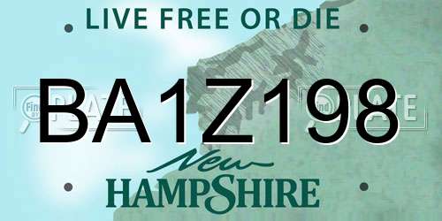 BA1Z198 New Hampshire License Plate