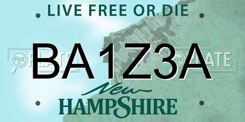 BA1Z3A New Hampshire License Plate