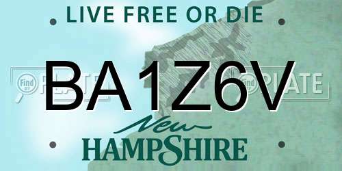 BA1Z6V New Hampshire License Plate