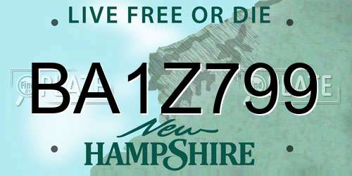 BA1Z799 New Hampshire License Plate