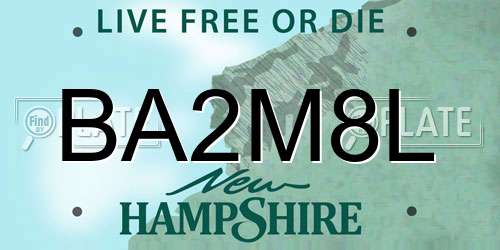BA2M8L New Hampshire License Plate