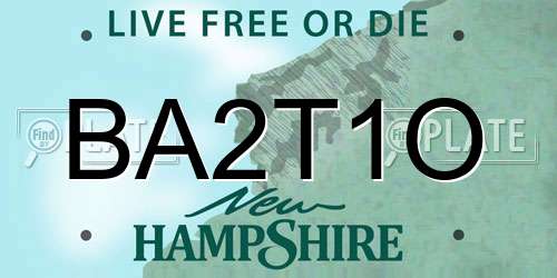 BA2T1O New Hampshire License Plate