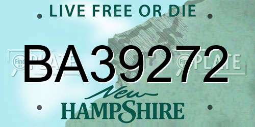 BA39272 New Hampshire License Plate