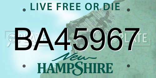 BA45967 New Hampshire License Plate