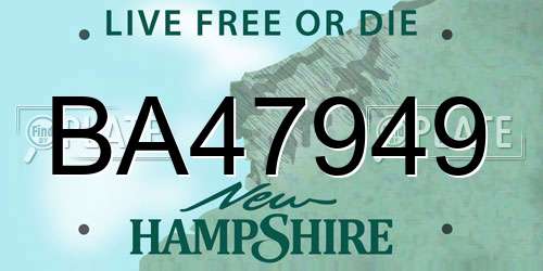 BA47949 New Hampshire License Plate