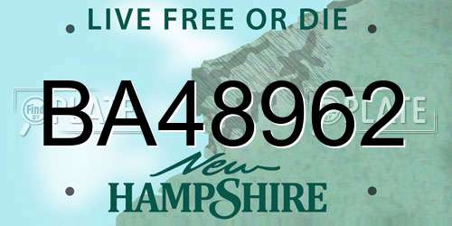 BA48962 New Hampshire License Plate