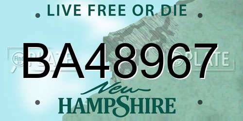 BA48967 New Hampshire License Plate