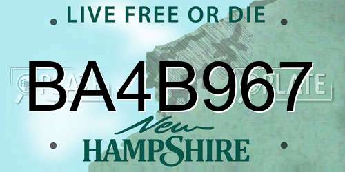 BA4B967 New Hampshire License Plate