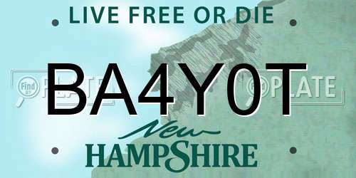 BA4Y0T New Hampshire License Plate