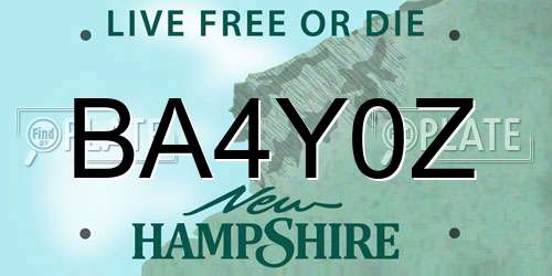 BA4Y0Z New Hampshire License Plate