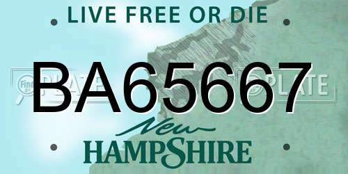 BA65667 New Hampshire License Plate