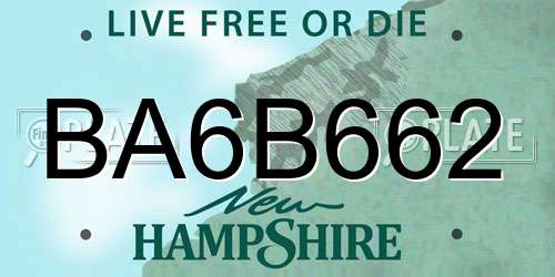 BA6B662 New Hampshire License Plate