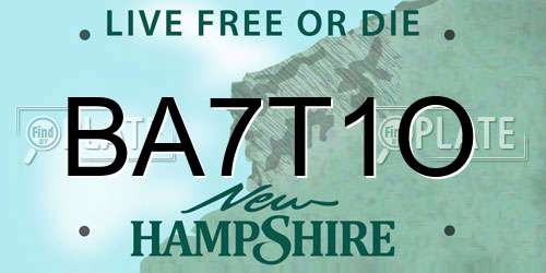 BA7T1O New Hampshire License Plate