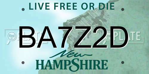 BA7Z2D New Hampshire License Plate