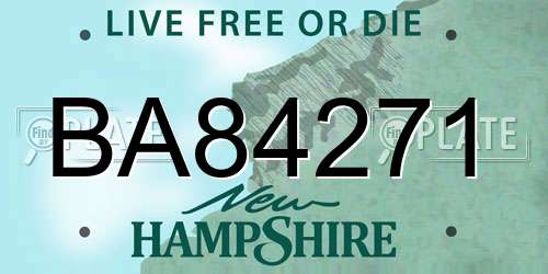 BA84271 New Hampshire License Plate
