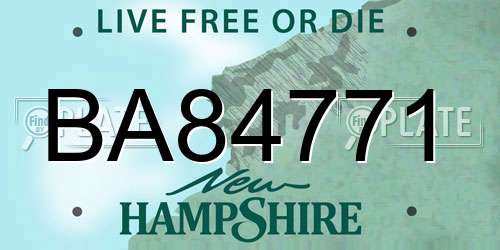 BA84771 New Hampshire License Plate