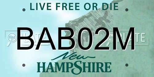 BAB02M New Hampshire License Plate
